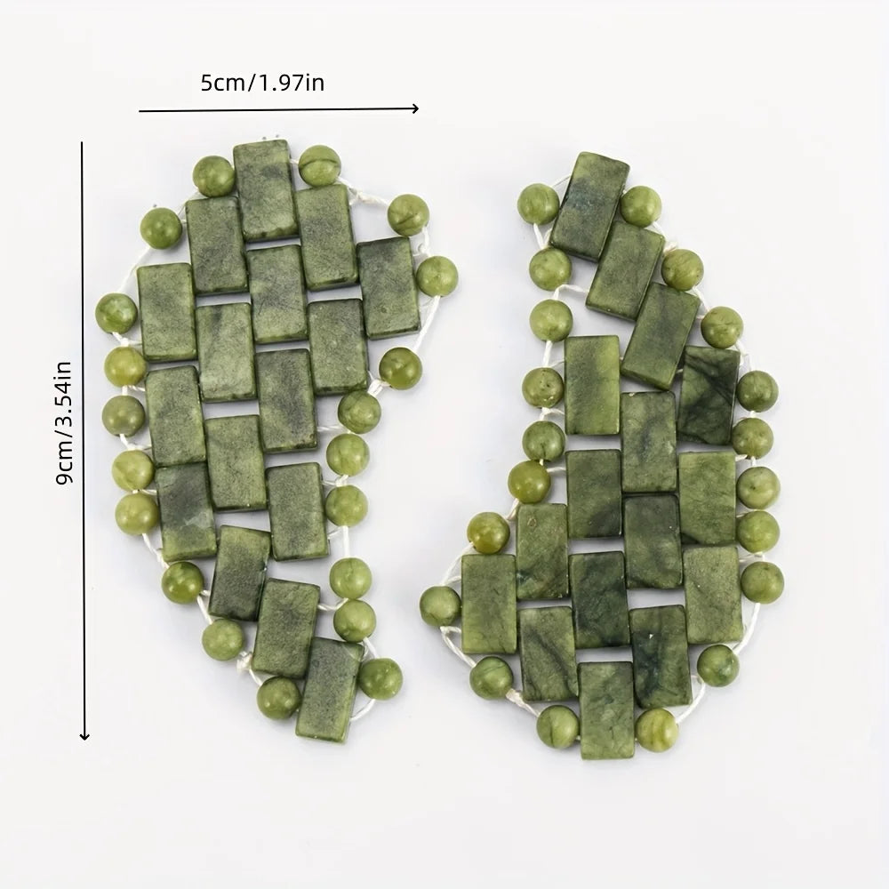 1Pair Natural Jade Moon-Shaped Eye Pads Face Beauty Skincare Cold Therapy Spa Relax Massager Tools Beauty Skin Care Tool